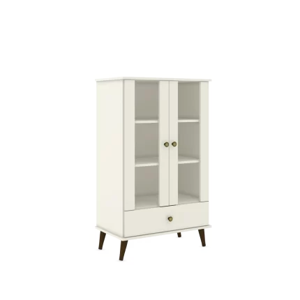 Armário Retrô 2 Portas com Vidro 1 Gaveta