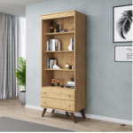 Retro Bookcase 2 Drawers - Image 4