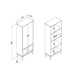 Cristaleira Retrô 70cm MB 1005 - Imagem 4