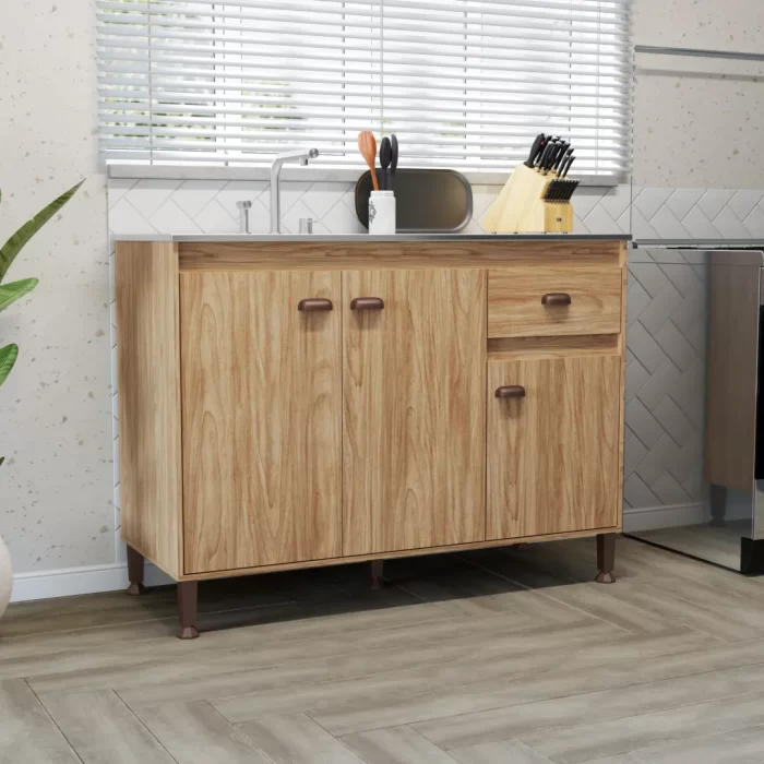 Balcão de pia 3 portas e 1 gaveta 120 cm - Imagem 5