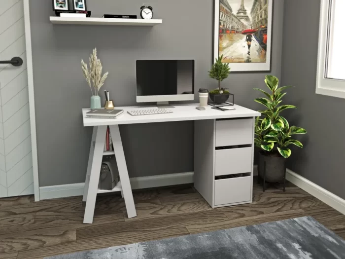 Mesa Escrivaninha 02 Prateleiras e Gavetas 1350X780X600 MM - Imagem 2