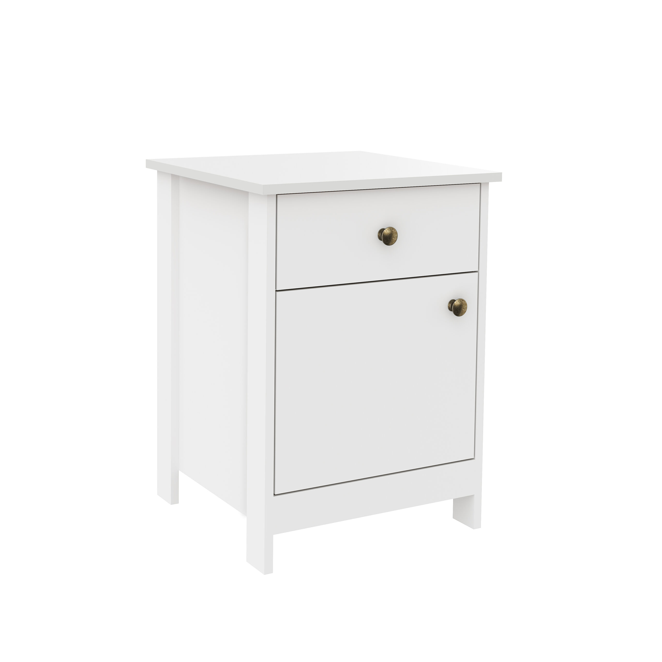 MB 2014 - Branco - Fi Mesa auxiliar con 1 puerta y 1 cajón - Imagen 1