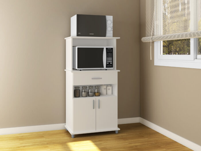 Oven and microwave cabinet with 2 doors, 1 drawer, and a niche - Image 2