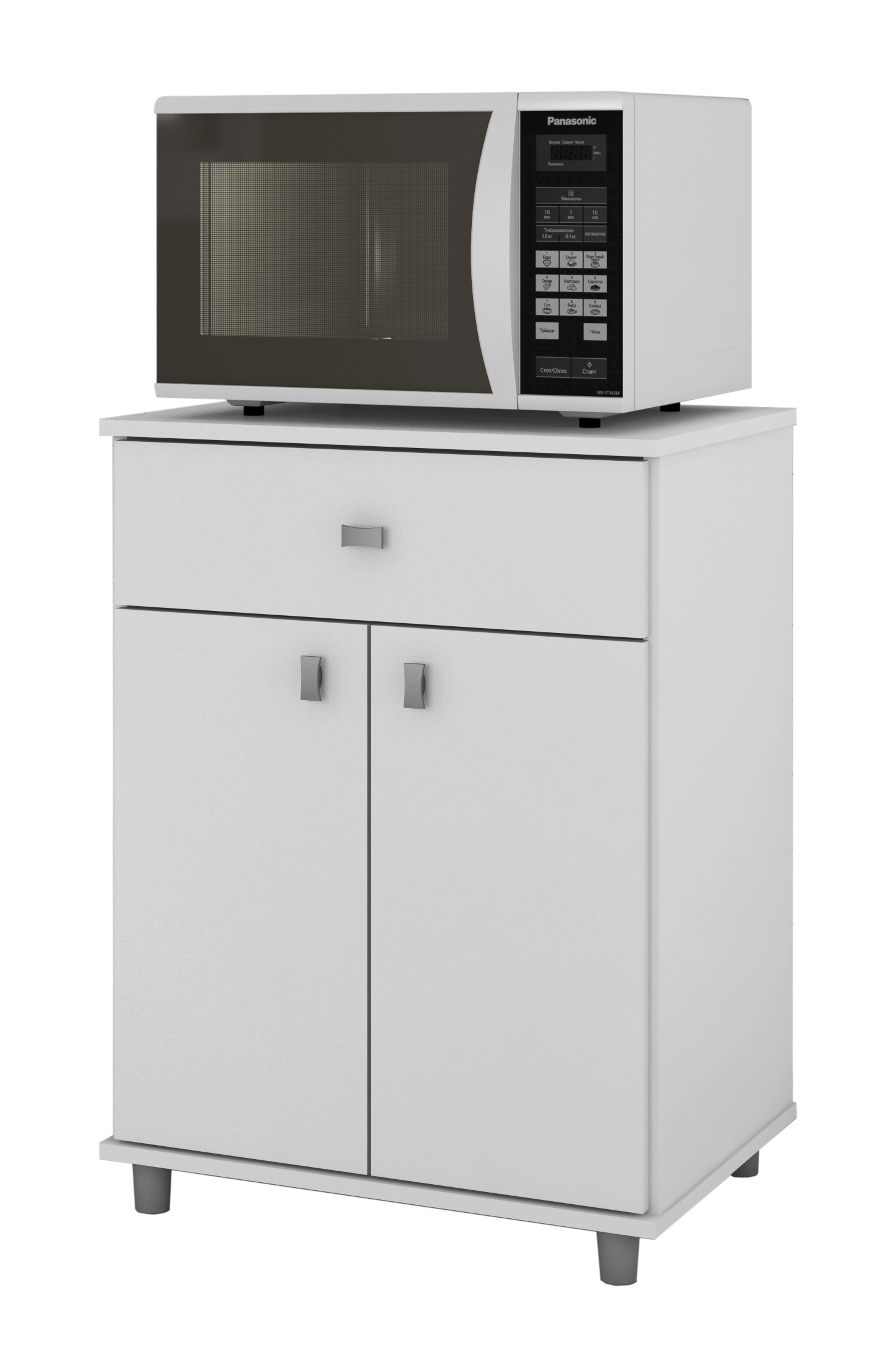 ASM 168 - Branco FI Mueble multiusos de 2 puertas y 1 cajón - Imagen 1