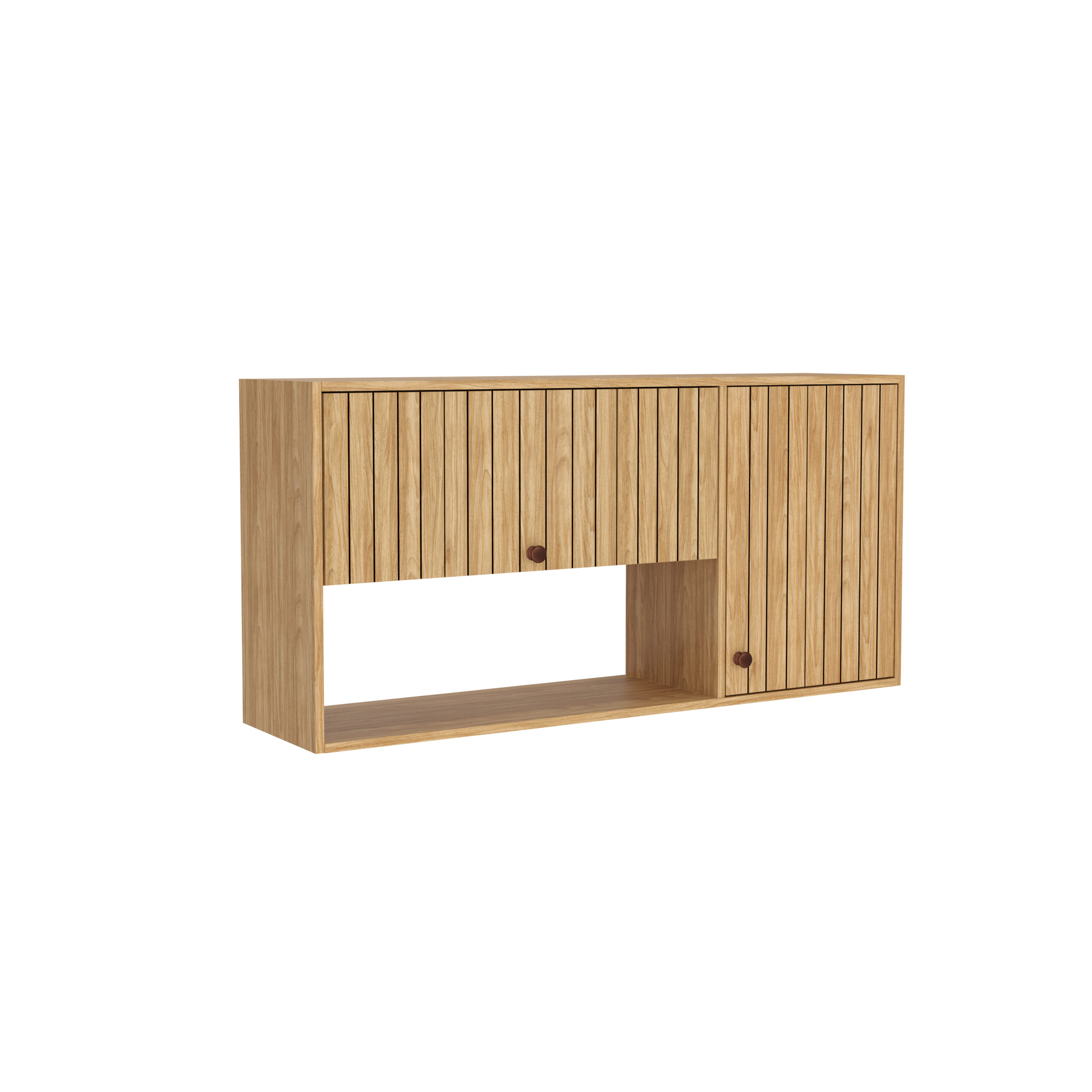 MB 1036 - Mel FI 120cm Wall-Mounted Unit – 2 Doors, 1 Open Shelf - Image 1