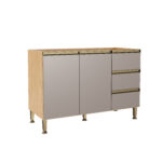 Mueble bajo de 120 cm - 2 puertas, 3 cajones