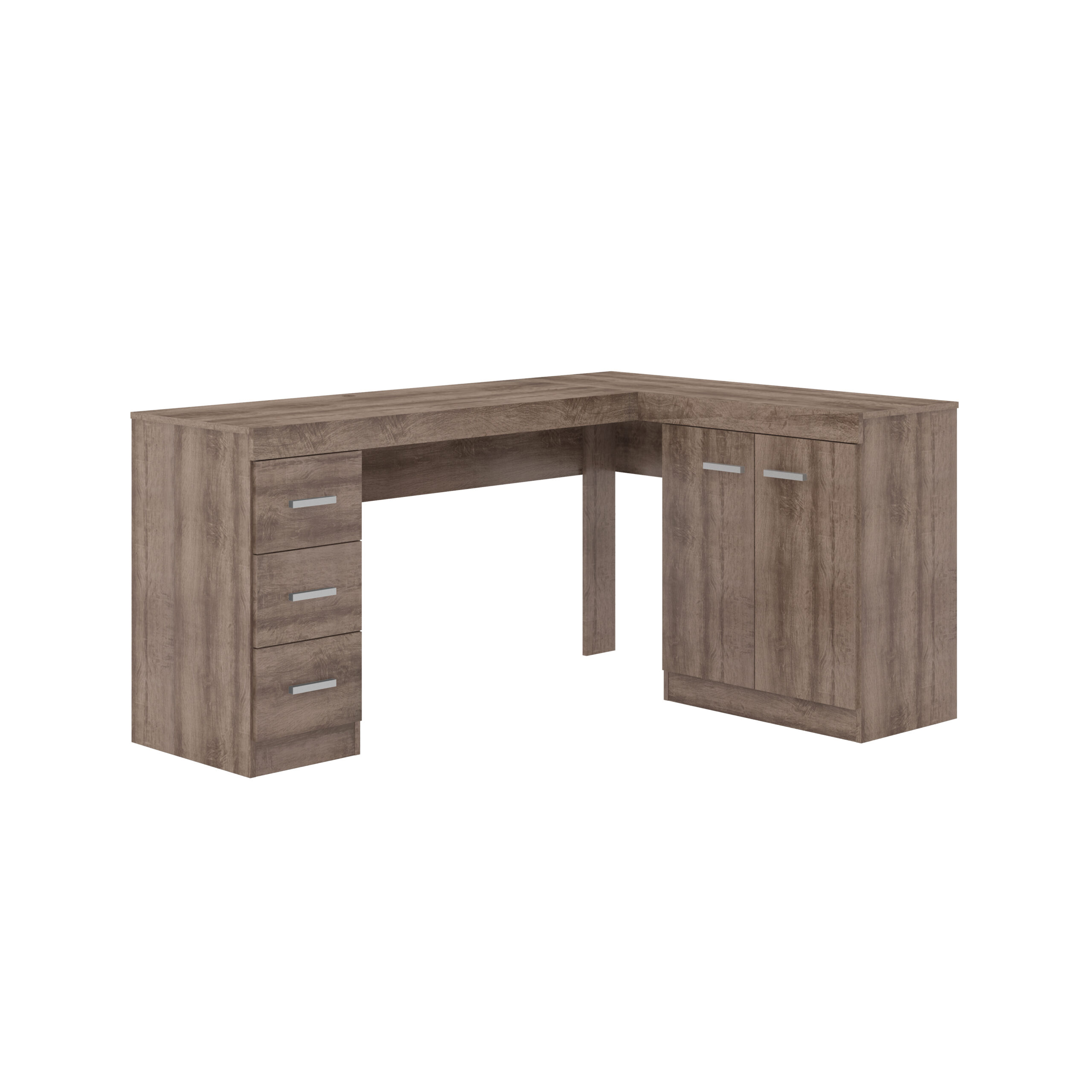 MSM 446 - Rustico FI Corner table with 2 doors and 3 drawers - Image 1