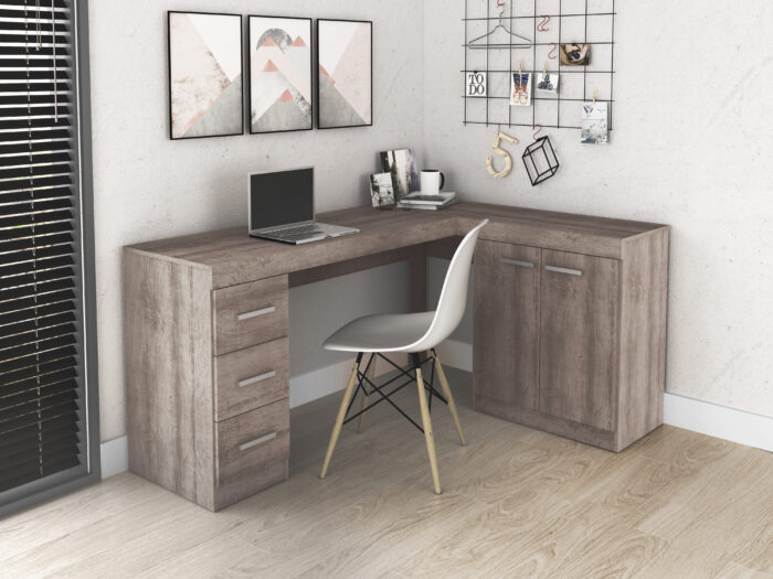 Corner table with 2 doors and 3 drawers - Image 2
